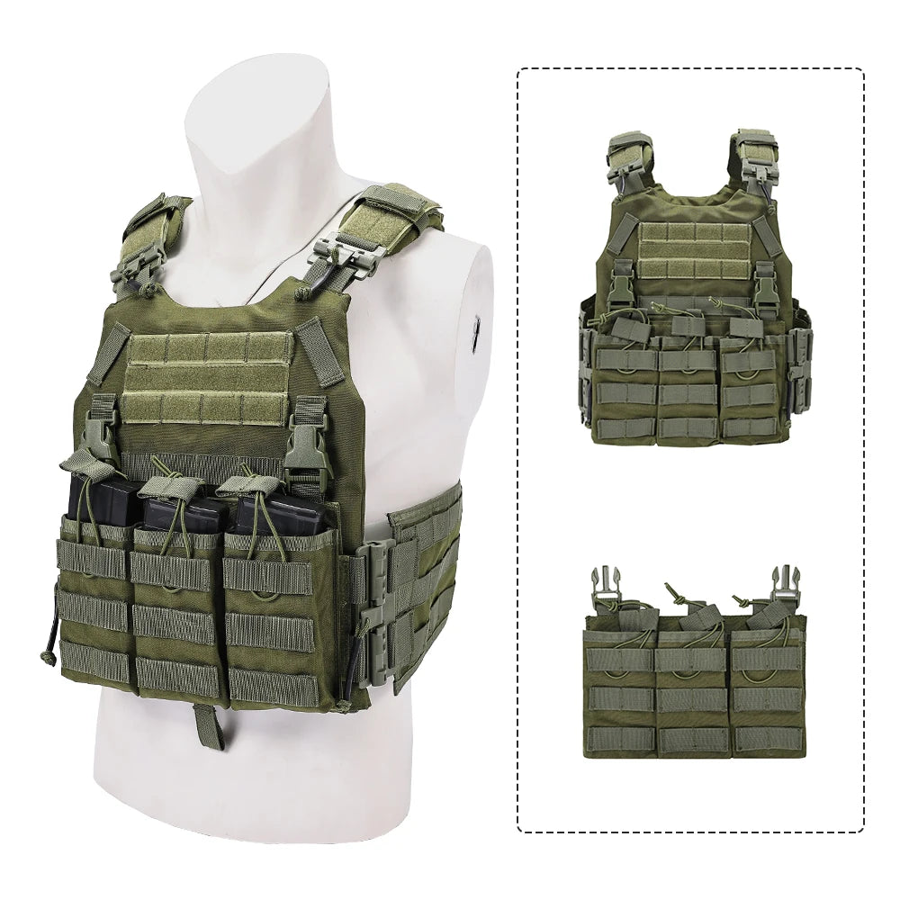 New Tatctical Hunting Vest Combat Carrier Molle Magazine Pouch Quick Release Comfort Lightweight Utility Cummerbund Paintball