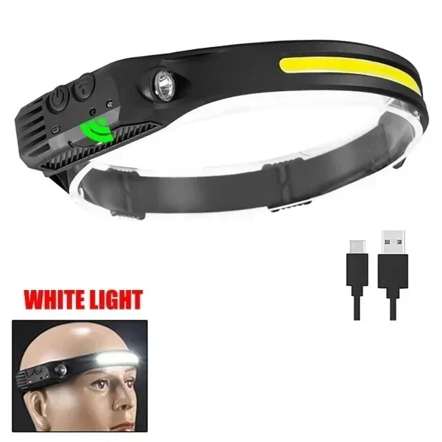 Powerful Induction COB LED Headlamp USB Rechargeable