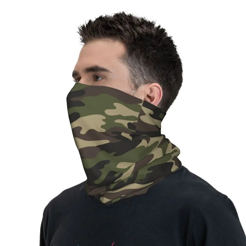 Custom Flecktarn Camo Bandana Neck Gaiter Windproof Face Scarf Cover Men Women Woodland Camouflage Headwear Tube Balaclava