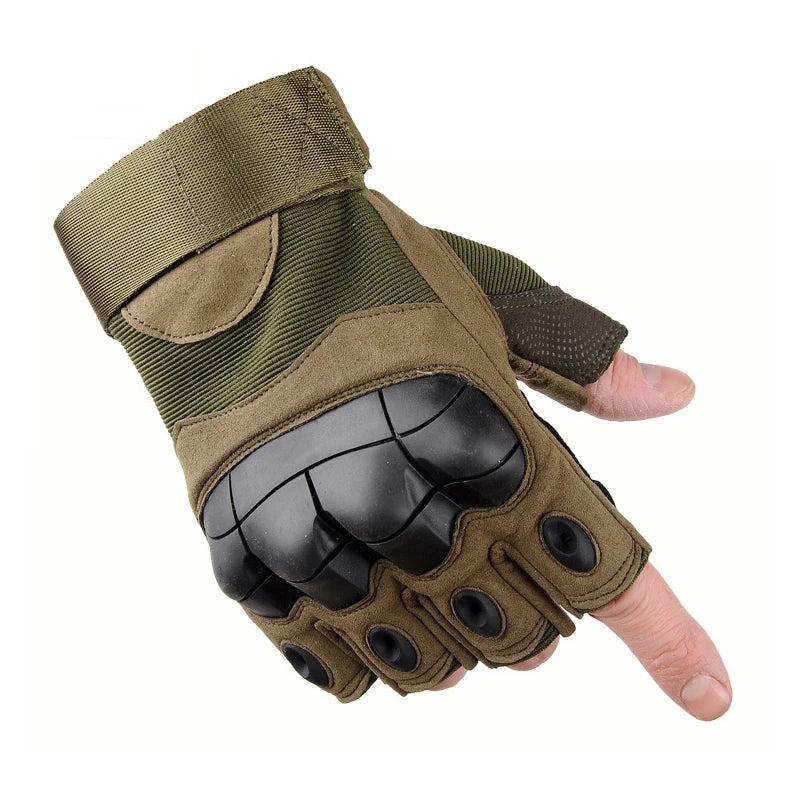 Mountaineering Outdoor Tactical Fingerless Gloves Hard Knuckle Paintball Airsoft Hunting Combat Riding Hiking Half Finger Glove
