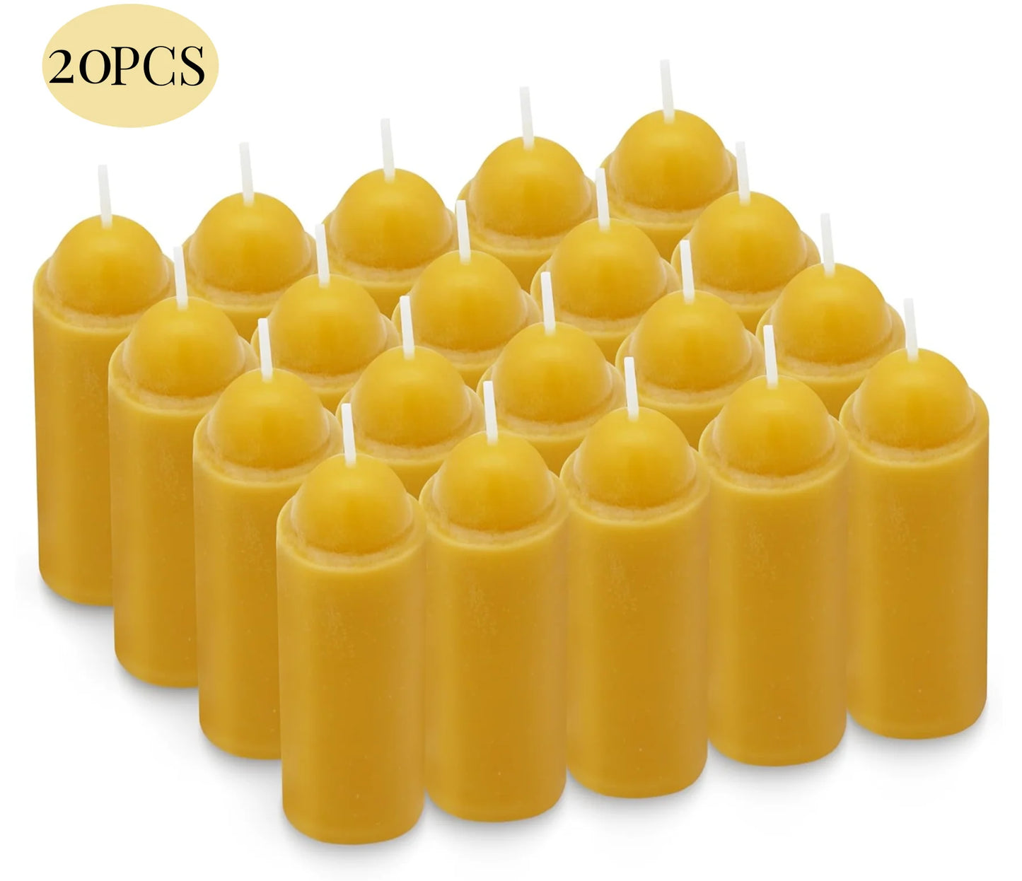 6-20PCS Beeswax Candles Emergency Candles Smokeless Handmade Pillar Candles Wax Candles for UCO Camping Outdoor Emergency