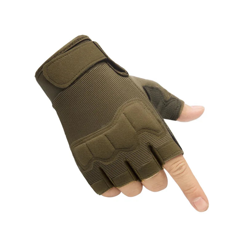 Men Women Tactical Military Army Shooting Cut Proof Fingerless Gloves Anti-Slip Outdoor Sports Paintball Airsoft Bicycle Gloves
