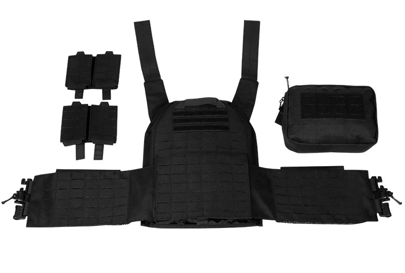 Tactical Plate Carrier Quick Release Fast Adjust Cummerbund Laser Cut Vest with Magazine Pouch MOLLE Lightweight Hunting Gear