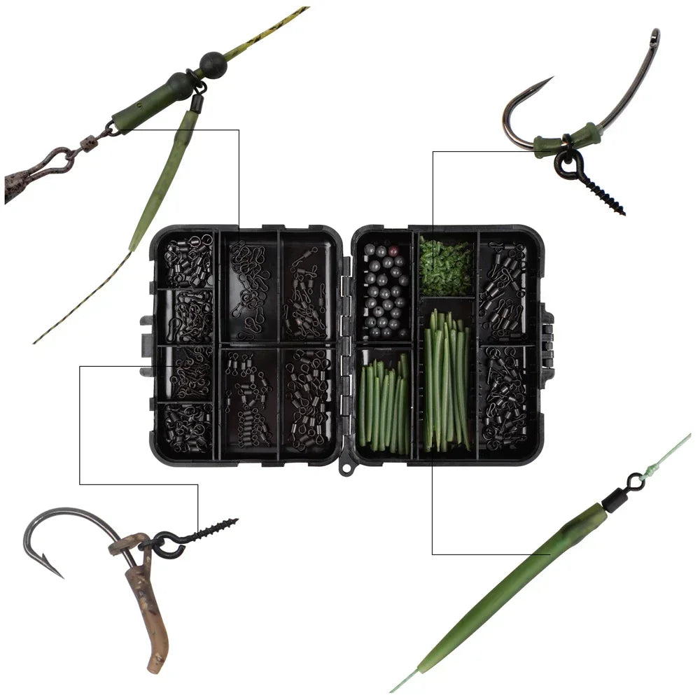 Articulos De Pesca Carp Fishing Tackle Kit Anti Tangle Sleeves Hook Stop Beads Swivels All for Fishing Goods Accessories