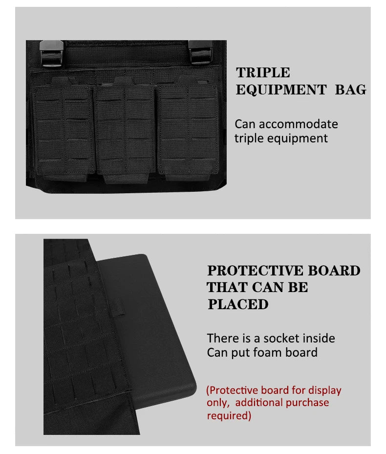 Tactical Plate Carrier Quick Release Fast Adjust Cummerbund Laser Cut Vest with Magazine Pouch MOLLE Lightweight Hunting Gear