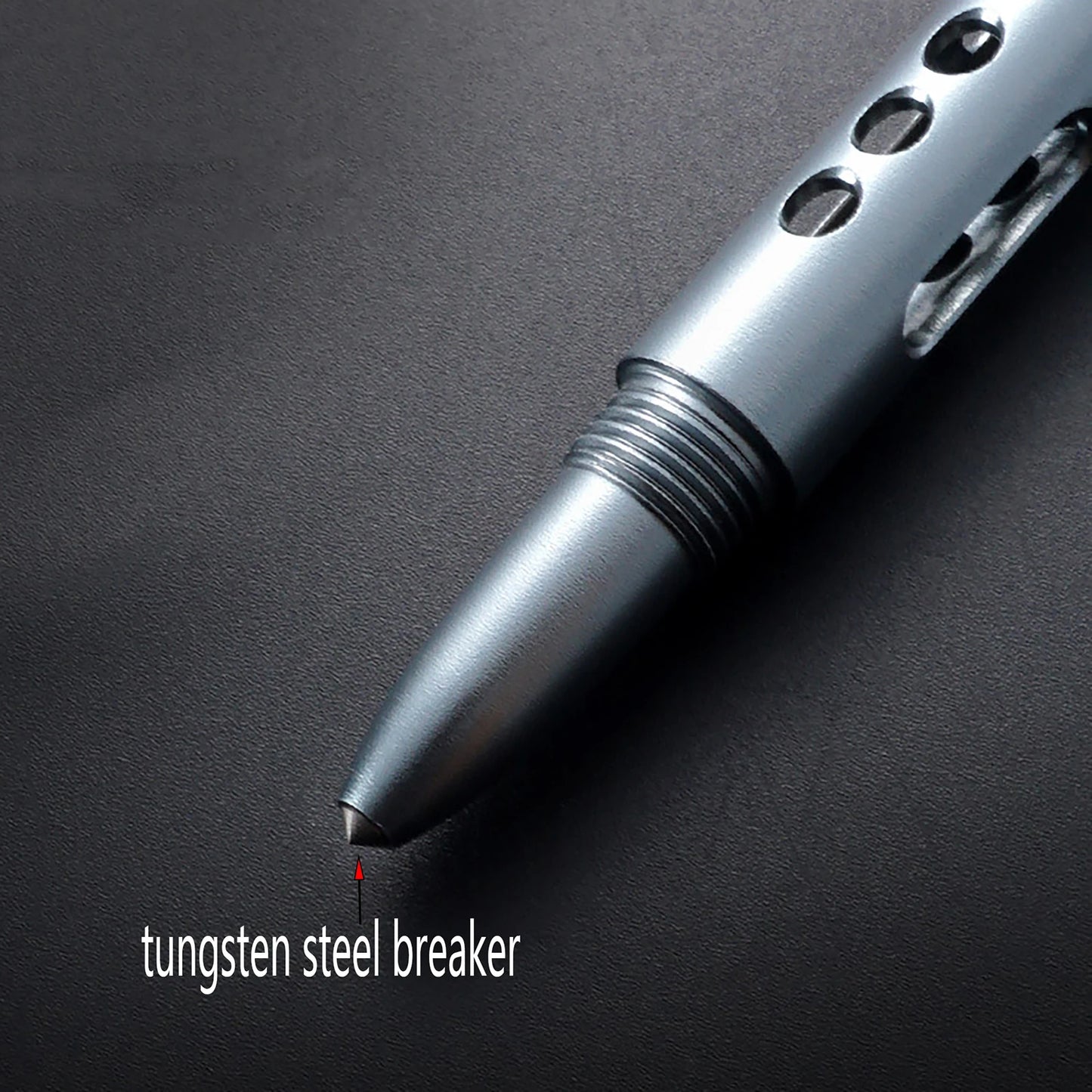Super fine light CNC  Aluminum metal knock ballpoint pen self defence survival tungsten  breaker EDC