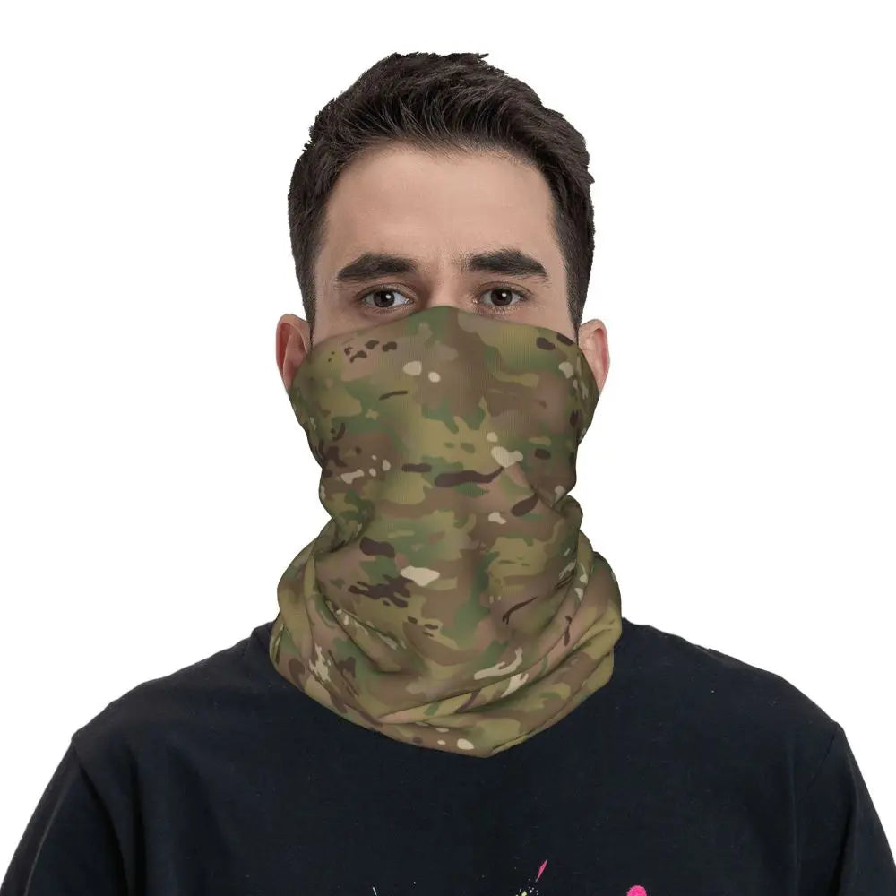 Custom Flecktarn Camo Bandana Neck Gaiter Windproof Face Scarf Cover Men Women Woodland Camouflage Headwear Tube Balaclava