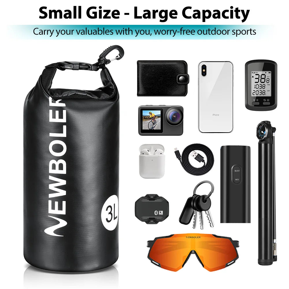 NEWBOLER 3L Waterproof Dry Bag Sack for Camping Drift Trekking Swimming Bag Rafting Kayak Trekking Fishing Outdoor Waterbag
