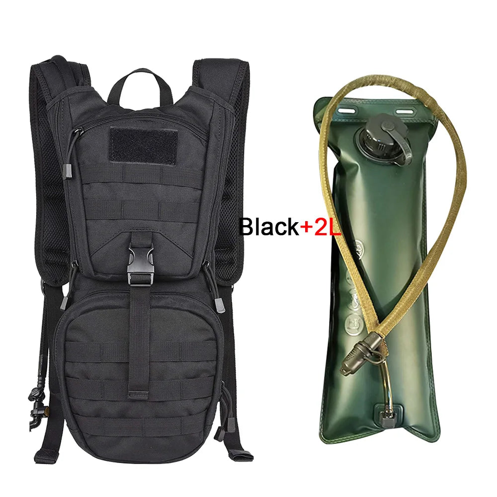 With 2/3L Water Bag Hydration Backpack Tactical Hydration Pack Backpack Military for Hiking Cycling Climbing Outdoor Bladder