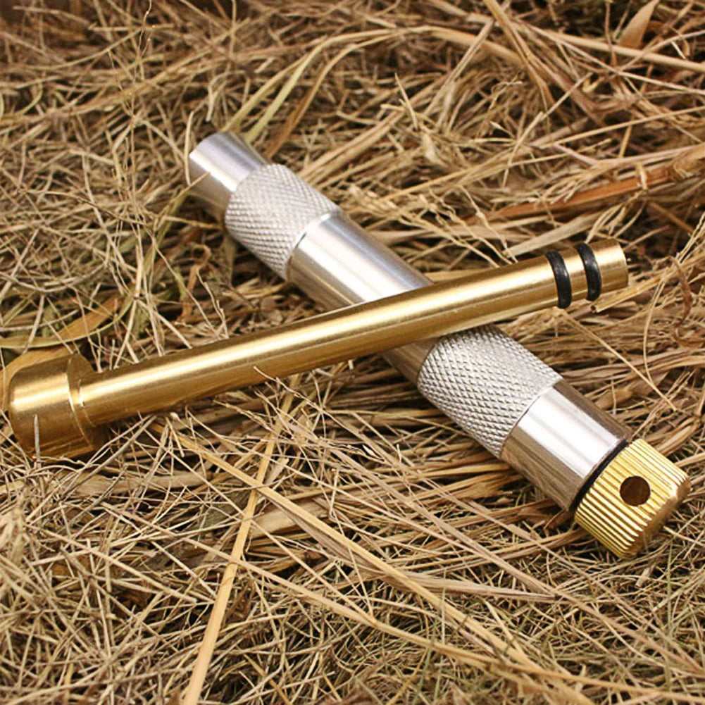 Brass Fire Starter Tube Practical Compression Fire Making Tools Durable Camping Ignition Piston Survival Tool Camping Equipment
