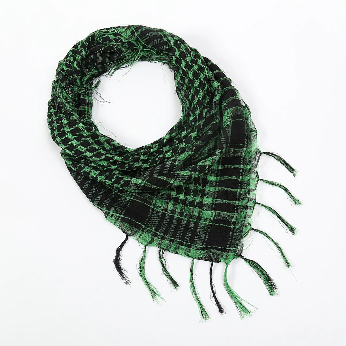 Arab Square Scarf Muslim Shawl Plaid Stripe Printed Outdoor Scarf Wind and Sand Neck Cover