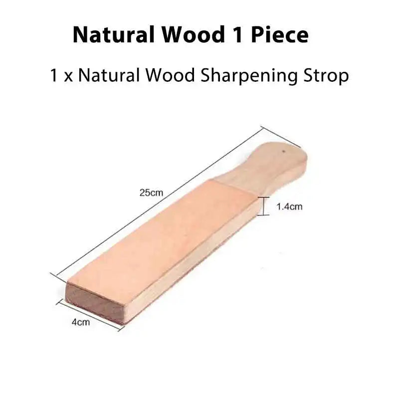 WUTA 1 Piece Leather Knife Sharpener Sharpening Strop Tool Black Wood Razor Polishing Board Fine Grinding with Polish Compound