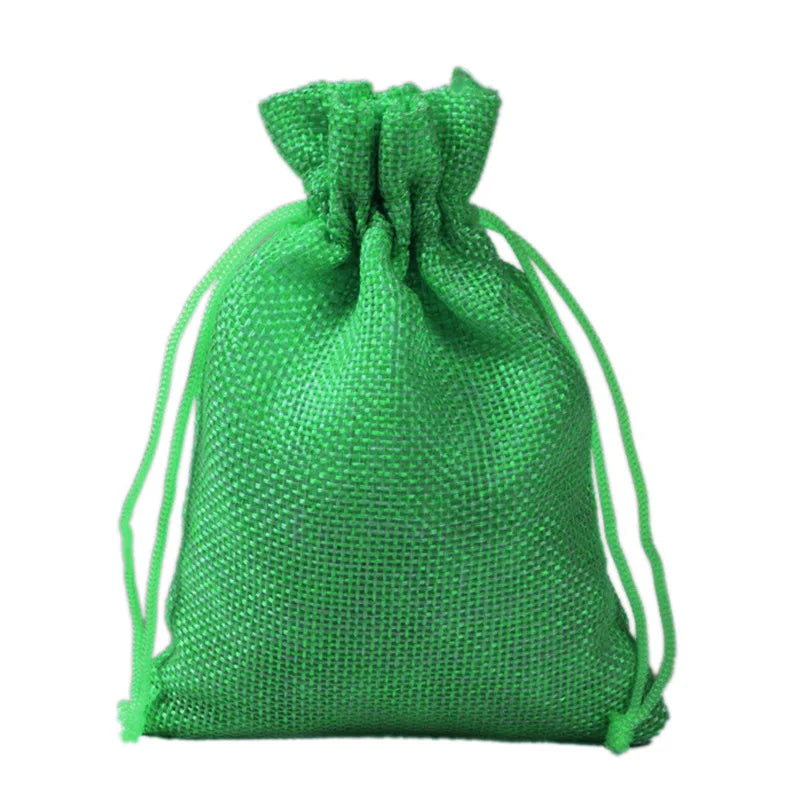 5pcs Multisize Jute Burlap Linen Drawstring Bag Christmas Halloween Gift Bags Wedding Birthday Party Candy Chocolate Packing Bag