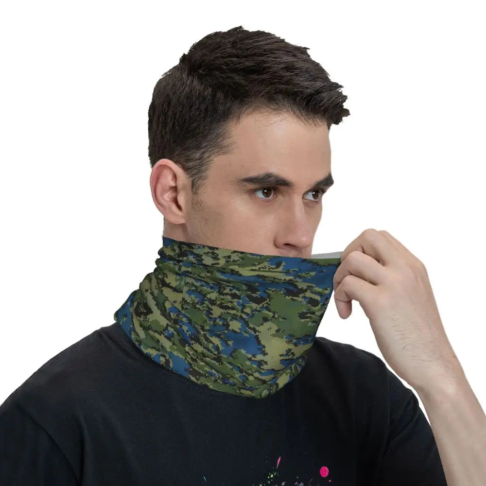 Custom Flecktarn Camo Bandana Neck Gaiter Windproof Face Scarf Cover Men Women Woodland Camouflage Headwear Tube Balaclava
