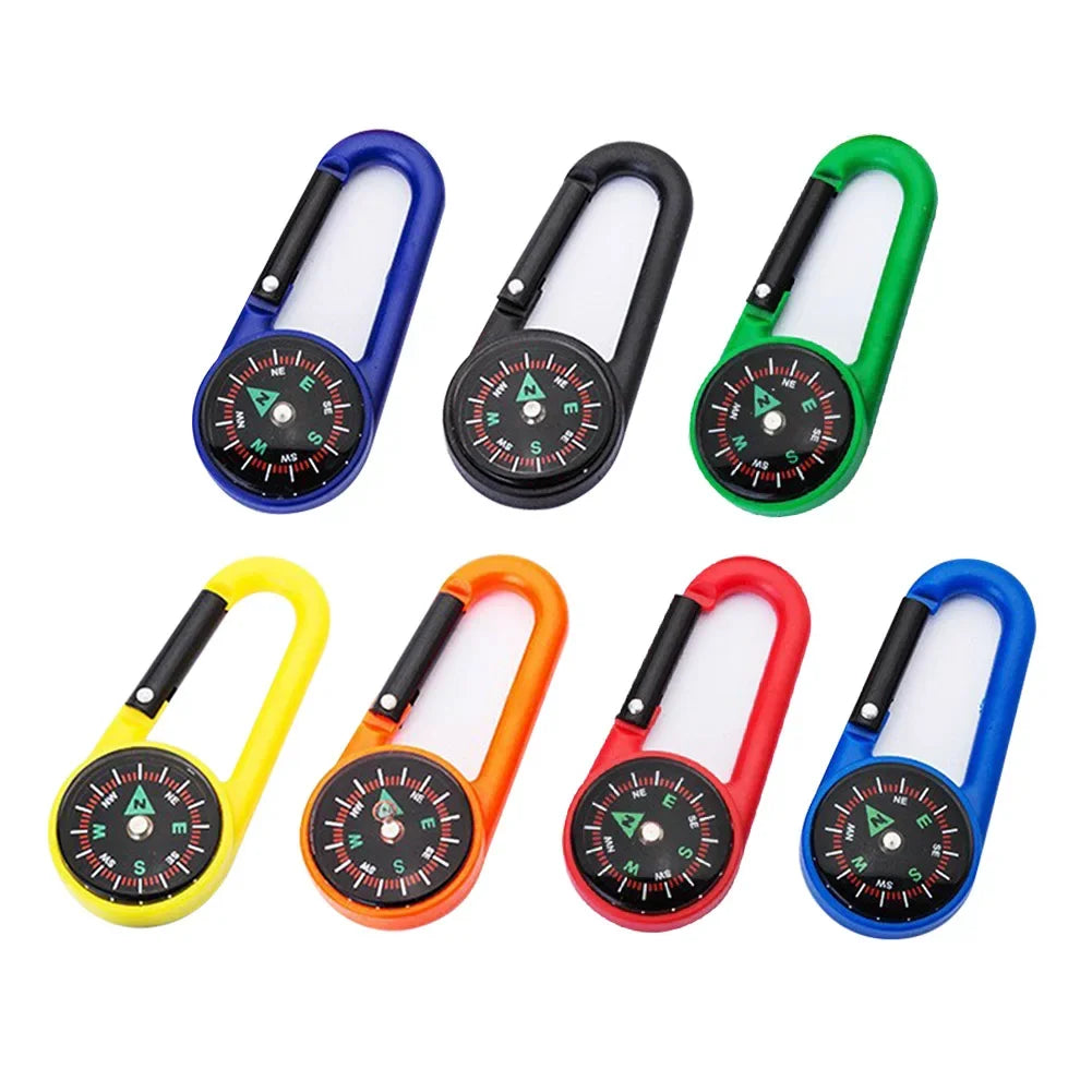 Mini Lightweight Compass, Portable Carabiner Keychain Compasses, Outdoor Camping Tool, Mountaineering Tourism Survival Equipment