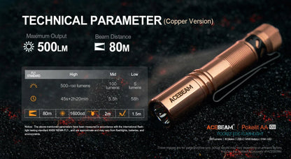 ACEBEAM Pokelit AA EDC Flashlight 1000 Lumens High CRI90 USB-C Rechargeable