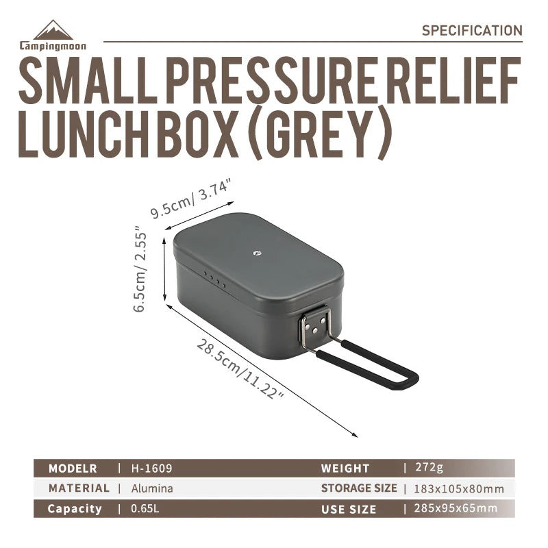 CAMPINGMOON S-2013 Aluminum Oxide Portable Lunch Box, Open Flame Heated OutdoorPicnic Camping Lunch Box, Aluminum Lunch Box