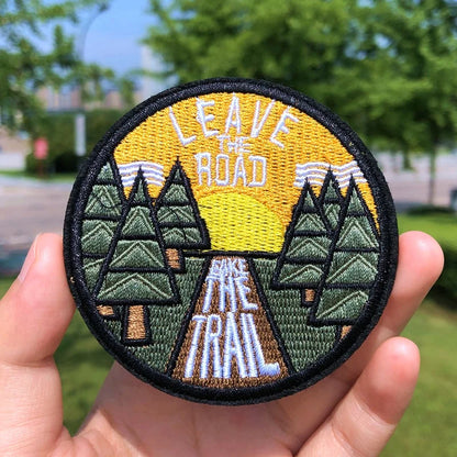 Prajna Wild Adventure Embroidered Patches For Clothing Badges Traveler Mountain Patch For T-shirt Iron On Patches On Clothes DIY