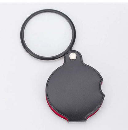 Portable Mini Magnifier 8X 50/60mm Pocket Magnifier 6X Magnifying Glass Reading Magnifier Jewelry Loupe with Folded Leather Case