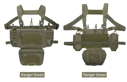 YAKEDA Tactical Chest Mini Rig Vest with Magazine Pouch Adjustable Detachable Laser-cutting Molle Modular Chest Vest