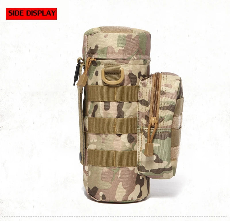 Tactical Molle Zipper Camo Water Bottle Pouches Small Mess Pouch Nylon Waterproof Waist Bag Outdoor Travel Sports Bottle Pouch