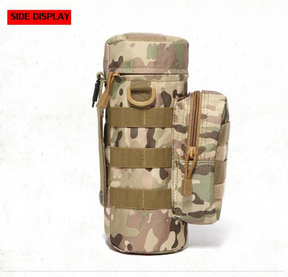 Tactical Molle Zipper Camo Water Bottle Pouches Small Mess Pouch Nylon Waterproof Waist Bag Outdoor Travel Sports Bottle Pouch