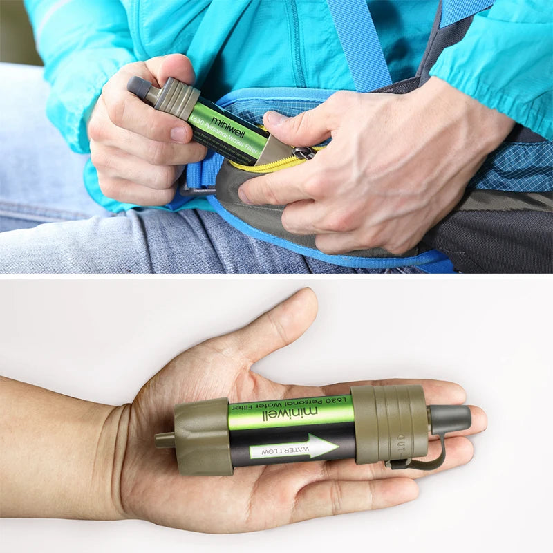 Miniwell L630 personal camping straw water filter survival equipment for drinking water