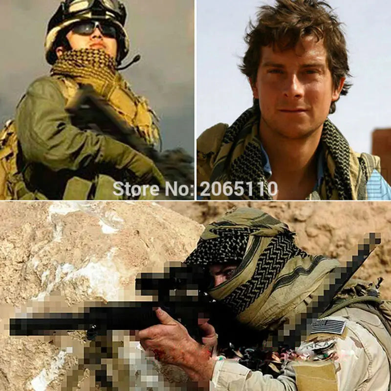 Hot sale Arab Keffiyeh Shemagh Scarf Cotton Winter Shawl Neck Warmer Cover Head Wrap Windproof Tactical Camping Scarf Men Women