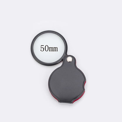 Portable Mini Magnifier 8X 50/60mm Pocket Magnifier 6X Magnifying Glass Reading Magnifier Jewelry Loupe with Folded Leather Case