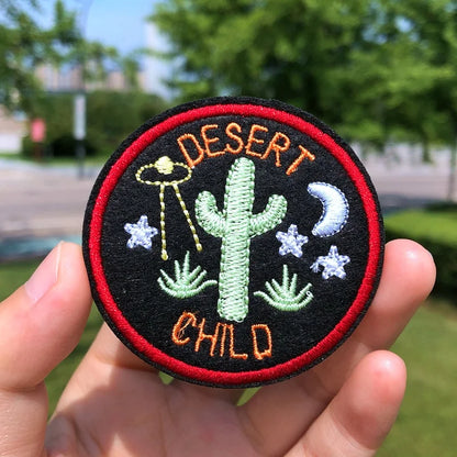 Prajna Wild Adventure Embroidered Patches For Clothing Badges Traveler Mountain Patch For T-shirt Iron On Patches On Clothes DIY