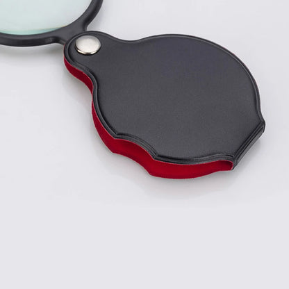 Portable Mini Magnifier 8X 50/60mm Pocket Magnifier 6X Magnifying Glass Reading Magnifier Jewelry Loupe with Folded Leather Case