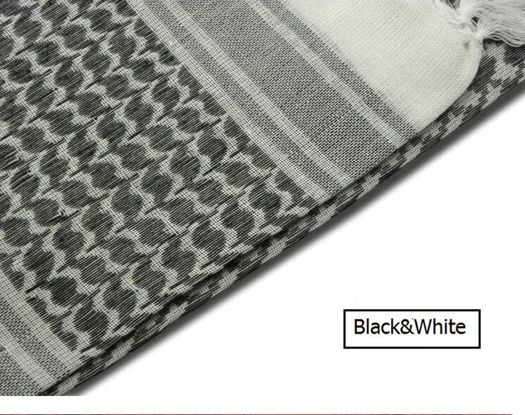 Hot sale Arab Keffiyeh Shemagh Scarf Cotton Winter Shawl Neck Warmer Cover Head Wrap Windproof Tactical Camping Scarf Men Women