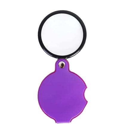 Portable Mini Magnifier 8X 50/60mm Pocket Magnifier 6X Magnifying Glass Reading Magnifier Jewelry Loupe with Folded Leather Case