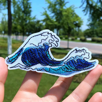 Prajna Wild Adventure Embroidered Patches For Clothing Badges Traveler Mountain Patch For T-shirt Iron On Patches On Clothes DIY