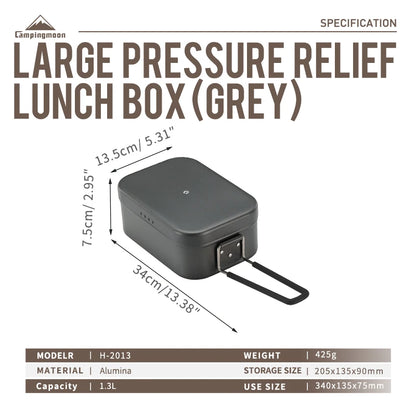 CAMPINGMOON S-2013 Aluminum Oxide Portable Lunch Box, Open Flame Heated OutdoorPicnic Camping Lunch Box, Aluminum Lunch Box