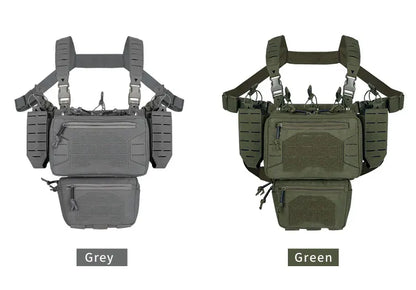 YAKEDA Tactical Chest Mini Rig Vest with Magazine Pouch Adjustable Detachable Laser-cutting Molle Modular Chest Vest