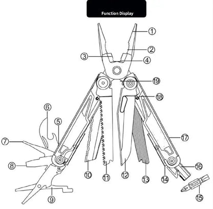Daicamping DL12 EDC Multi Tools Multifunctional 7CR17MOV Plier Camping Gear Blade Multitools Clip Folding Multi Knife