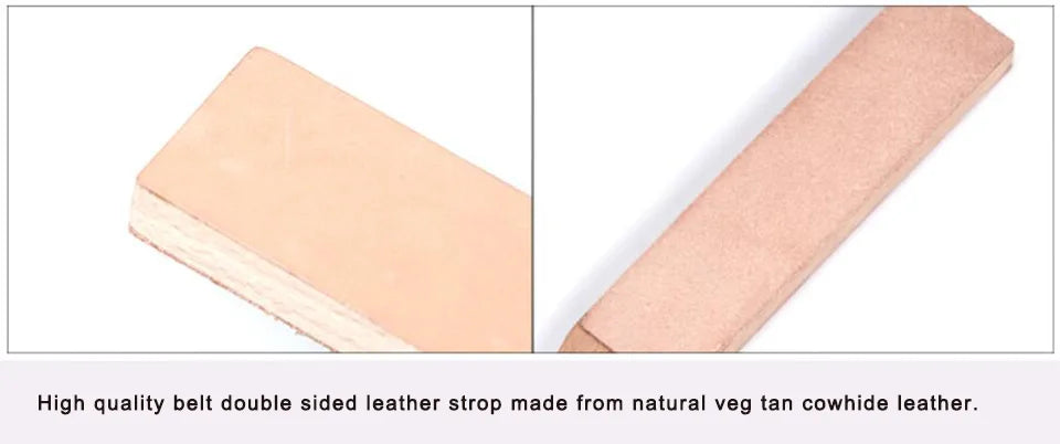 WUTA 1 Piece Leather Knife Sharpener Sharpening Strop Tool Black Wood Razor Polishing Board Fine Grinding with Polish Compound