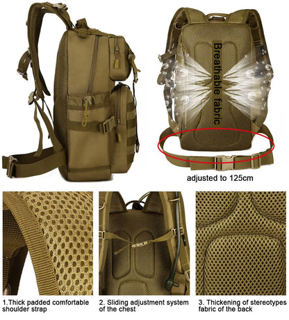 Large Capacity Tactics Backpack Nylon Water-proof Men Multifunctional Hike Camp Travel Bags Mochila