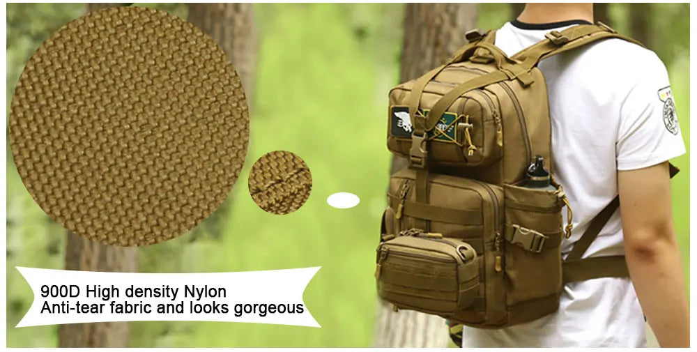 Large Capacity Tactics Backpack Nylon Water-proof Men Multifunctional Hike Camp Travel Bags Mochila
