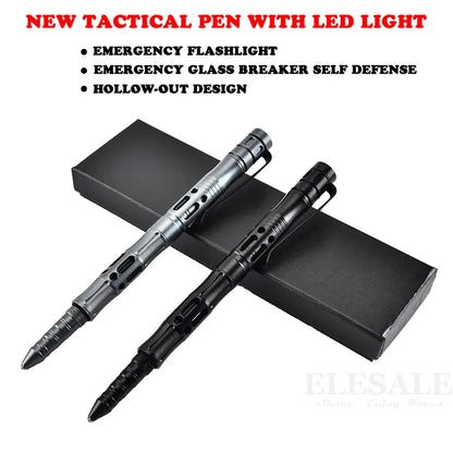 New Tactical Pen With Emergency Flash light, Glass Breaker Self Defense Supplies