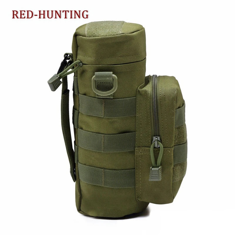 Tactical Molle Zipper Camo Water Bottle Pouches Small Mess Pouch Nylon Waterproof Waist Bag Outdoor Travel Sports Bottle Pouch