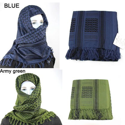 Hot sale Arab Keffiyeh Shemagh Scarf Cotton Winter Shawl Neck Warmer Cover Head Wrap Windproof Tactical Camping Scarf Men Women
