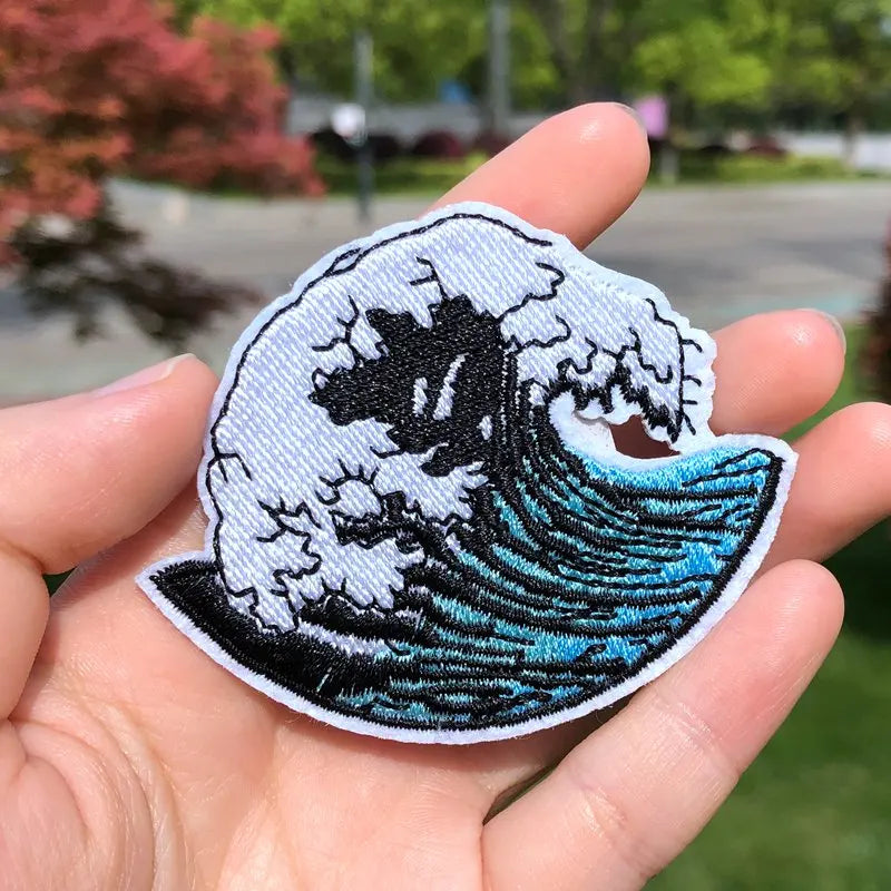 Prajna Wild Adventure Embroidered Patches For Clothing Badges Traveler Mountain Patch For T-shirt Iron On Patches On Clothes DIY