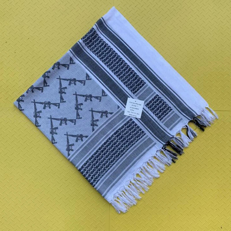110*110cm Tactical Winter Scarf Lightweight Square Cotton Windproof Scarf Desert Shemagh KeffIyeh Hunting Military Scarf