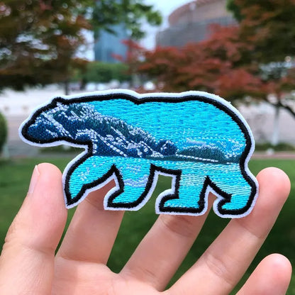 Prajna Wild Adventure Embroidered Patches For Clothing Badges Traveler Mountain Patch For T-shirt Iron On Patches On Clothes DIY