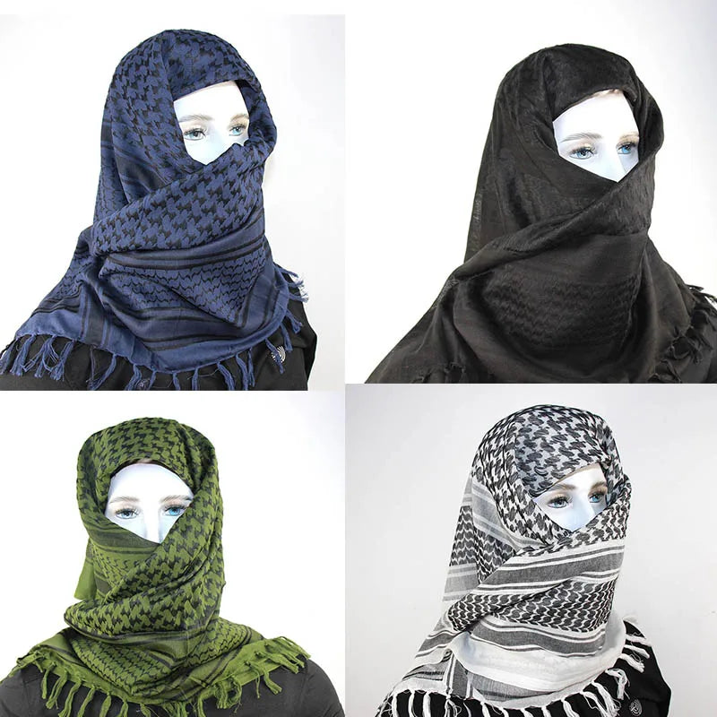 Hot sale Arab Keffiyeh Shemagh Scarf Cotton Winter Shawl Neck Warmer Cover Head Wrap Windproof Tactical Camping Scarf Men Women