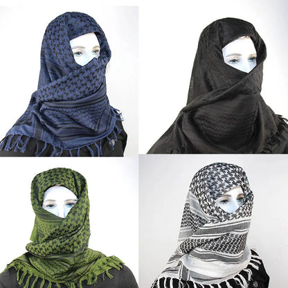 Hot sale Arab Keffiyeh Shemagh Scarf Cotton Winter Shawl Neck Warmer Cover Head Wrap Windproof Tactical Camping Scarf Men Women
