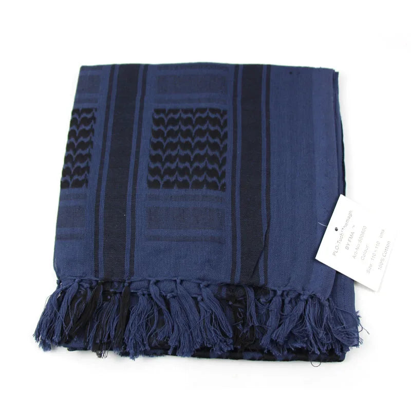Hot sale Arab Keffiyeh Shemagh Scarf Cotton Winter Shawl Neck Warmer Cover Head Wrap Windproof Tactical Camping Scarf Men Women