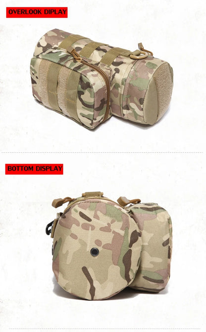 Tactical Molle Zipper Camo Water Bottle Pouches Small Mess Pouch Nylon Waterproof Waist Bag Outdoor Travel Sports Bottle Pouch